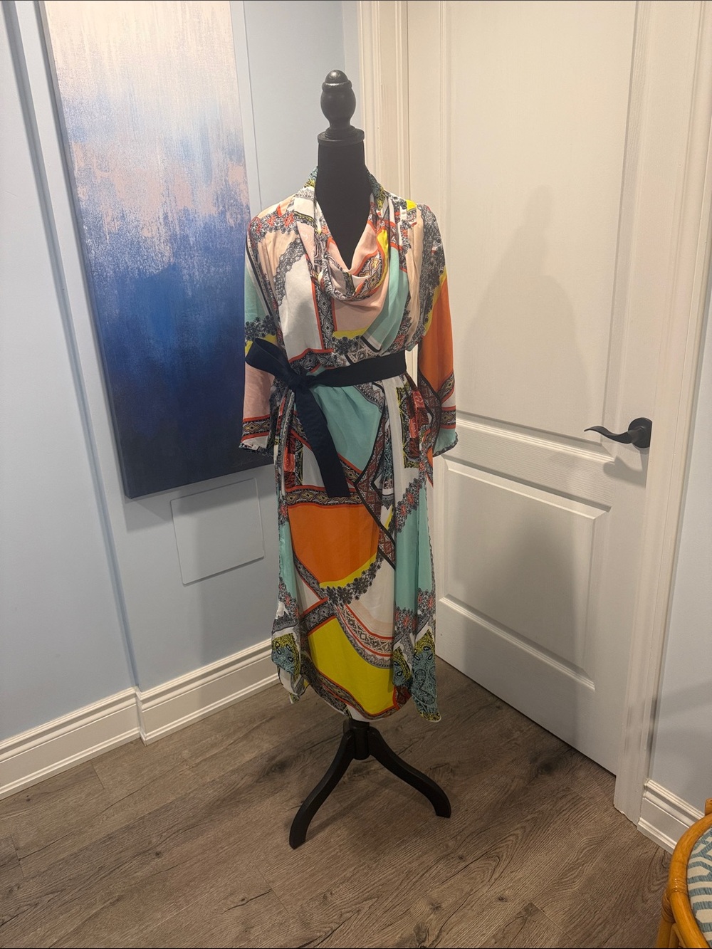 Michael Kors Multi-Color Printed Midi Dress
